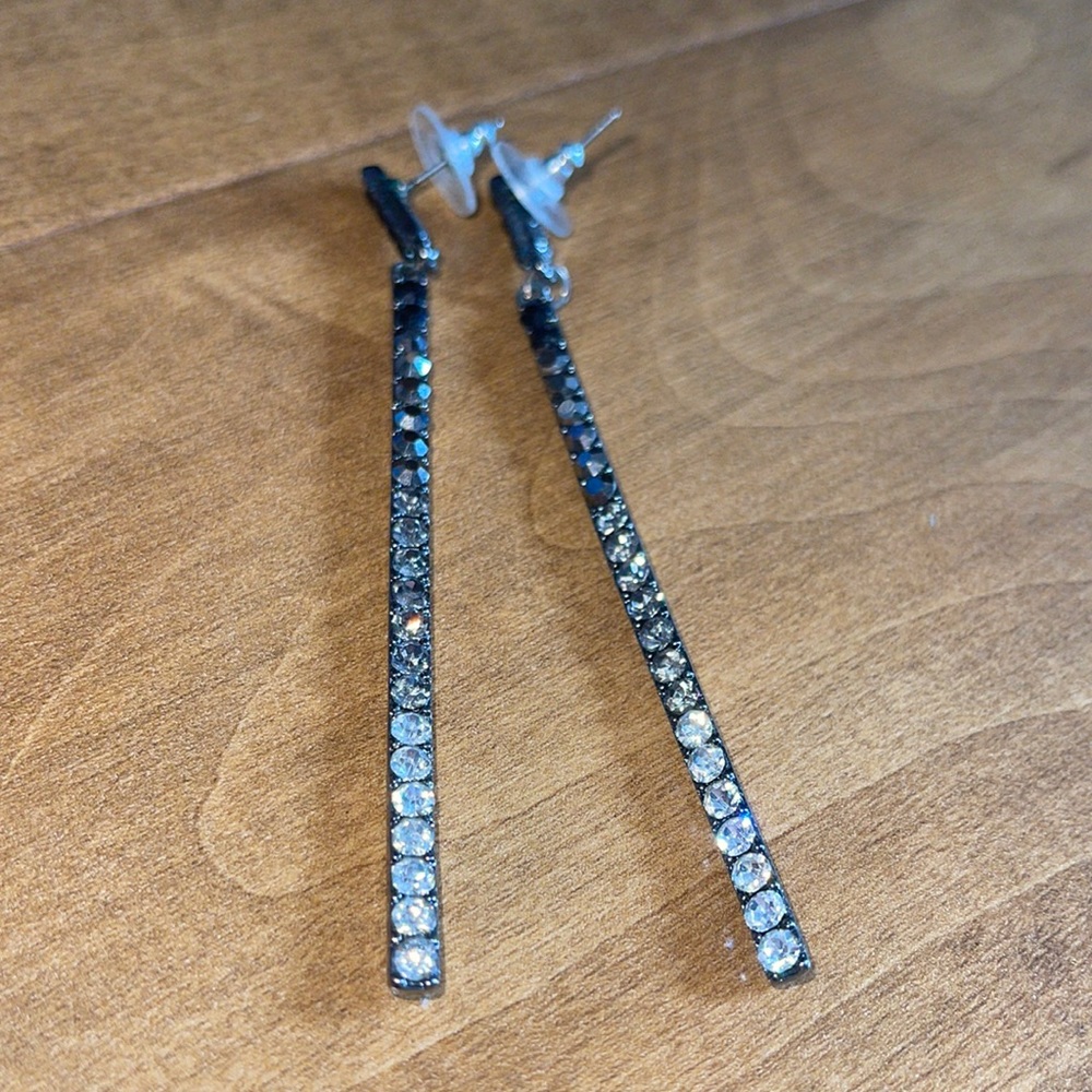 Black and Silver Dangle Earrings